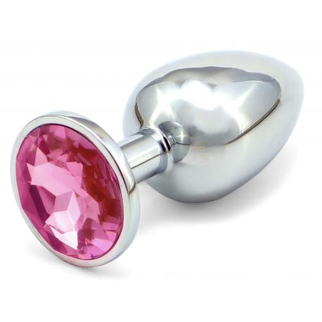 Anální kovový kolík s krystalem - světle růžový