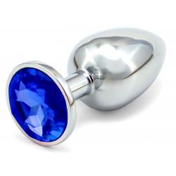 Anální kovový kolík s krystalem - tmavě modrý