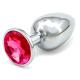 Anální kovový kolík s krystalem - tmavě růžový