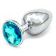 Anální kovový kolík s krystalem - světle modrý