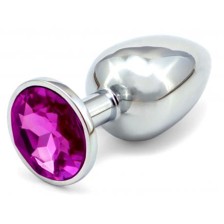 Anální kovový kolík s krystalem - tmavě fialový