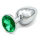 Anální kovový kolík s krystalem - tmavě zelený