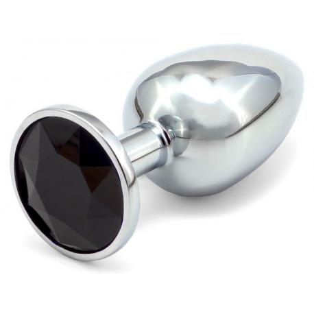 Anální kovový kolík s krystalem - černý