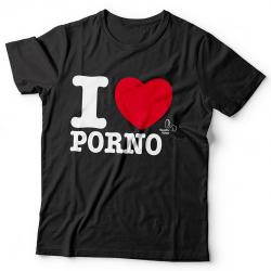 Tričko I LOVE PORNO (černé)
