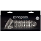 Stimulační návlek na penis Renegade RIBBED EXTENSION, transparentní