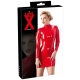 Červené latexové minišaty s dlouhým rukávem - LateX