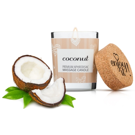 Afrodiziakální masážní svíčka MAGNETIFICO - Enjoy it! (coconut)