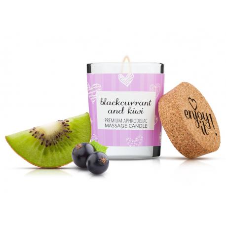 Afrodiziakální masážní svíčka MAGNETIFICO - Enjoy it! (blackcurrant and kiwi)