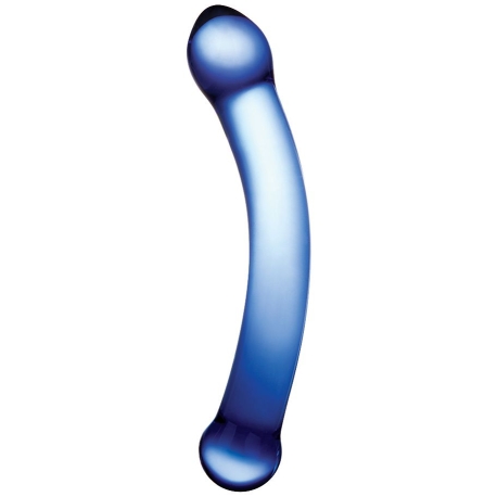 Oboustranné skleněné dildo G-spot Blue - Gläs