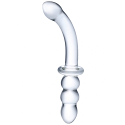Oboustranné dildo ze skla G-Spot 8" Ribbed - Gläs