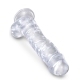 Transparentní realistické dildo s varlaty a přísavkou King Cock Clear 8"