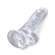 Transparentní realistické dildo s varlaty a přísavkou King Cock Clear 8"
