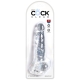 Transparentní realistické dildo s varlaty a přísavkou King Cock Clear 8"