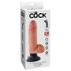 Tvarovatelný vibrátor s varlaty a odnímatelnou přísavkou King Cock 7" (21 cm) - Pipedream