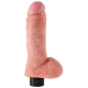 Tvarovatelný vibrátor s varlaty a odnímatelnou přísavkou King Cock 8" (24 cm) - Pipedream