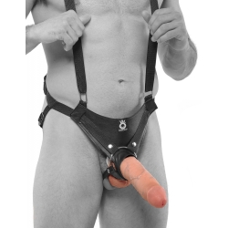 Dutý připínací penis King Cock Hollow Strap-On Suspender System 10" - Pipedream
