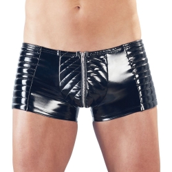 Lakované boxerky se zipem a prošíváním (Black Level)