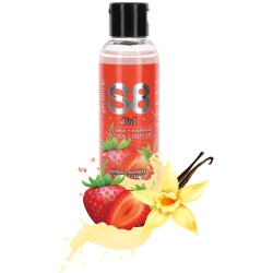 Lubrikační/masážní gel S8 4-in-1 Vanilla Strawberry Whipped Cream - STIMUL8 (125 ml)