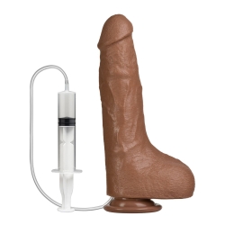 Stříkací realistické dildo BUST IT - Doc Johnson (hnědé)