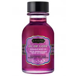 Slíbatelný tělový olej OIL OF LOVE Raspberry Kiss - Kama Sutra, 22 ml