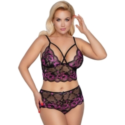 Krajkový crop top a kalhotky - Cottelli (plus size)