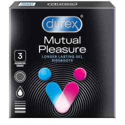 Vroubkované kondomy pro oddálení ejakulace Mutual Pleasure (3 ks) - Durex