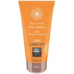 Ochucený lubrikační gel Shiatsu Mango & Green tea Love Lubricant - HOT (75 ml)