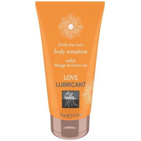 Ochucený jedlý lubrikant Shiatsu Mango & Green tea Love Lubricant