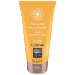 Ochucený lubrikační gel Shiatsu White tea & Peach Love Lubricant - HOT (75 ml)