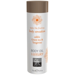 Jedlý masážní olej Shiatsu Body Oil Luxury Green tea & Tangerine - HOT