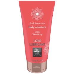 Ochucený lubrikační gel Shiatsu Strawberry Love Lubricant - HOT (75 ml)