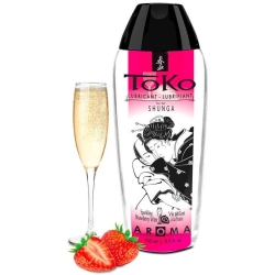 Ochucený lubrikační gel Toko Aroma Sparkling Strawberry Wine - Shunga (165 ml)